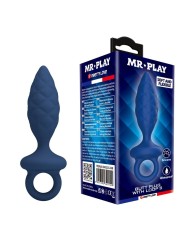 MR PLAY PLUG ANAL TEXTURIZADO CON ANILLA AZUL S