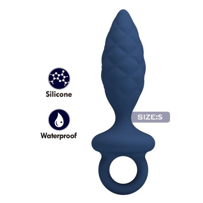 MR PLAY PLUG ANAL TEXTURIZADO CON ANILLA AZUL S