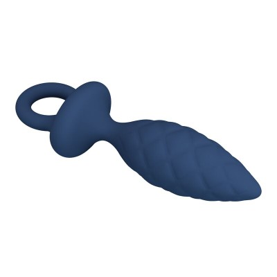 MR PLAY PLUG ANAL TEXTURIZADO CON ANILLA AZUL S