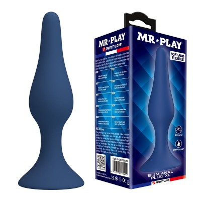 MR PLAY PLUG ANAL CONICO SILICONA AZUL XL