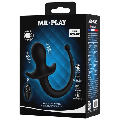 MR PLAY VIBRADOR ANAL Y PERINEAL CON CONTROL REMOTO INALAMBRICO NEGRO