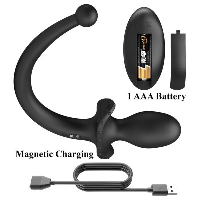MR PLAY VIBRADOR ANAL Y PERINEAL CON CONTROL REMOTO INALAMBRICO NEGRO