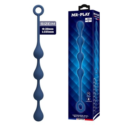 MR PLAY BOLAS ANALES SILICONA AZUL TALLA M 33 CM