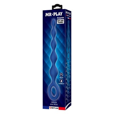 MR PLAY BOLAS ANALES Y PLUG ANAL SILICONA AZUL 204 CM