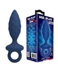 MR PLAY PLUG ANAL TEXTURIZADO CON ANILLA AZUL L