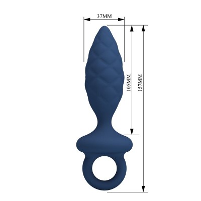 MR PLAY PLUG ANAL TEXTURIZADO CON ANILLA AZUL L