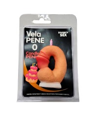 DIABLO PICANTE VELA PENE EN FORMA DE NUMERO 0 COLOR CARNE