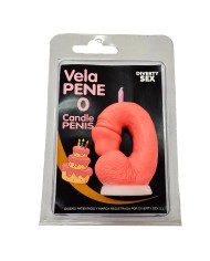 DIABLO PICANTE VELA PENE EN FORMA DE NUMERO 0 COLOR ROSA