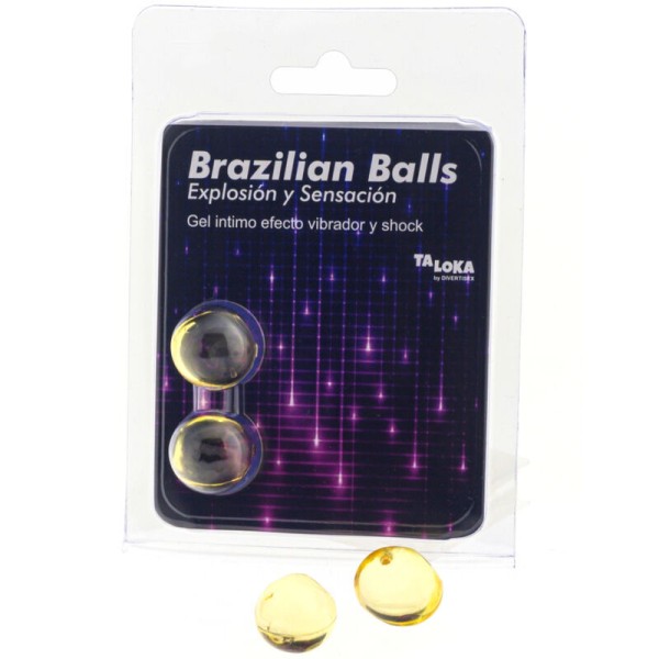 TALOKA BRAZILIAN BALLS GEL EXCITANTE EFECTO VIBRACION Y SHOCK 2 BOLAS
