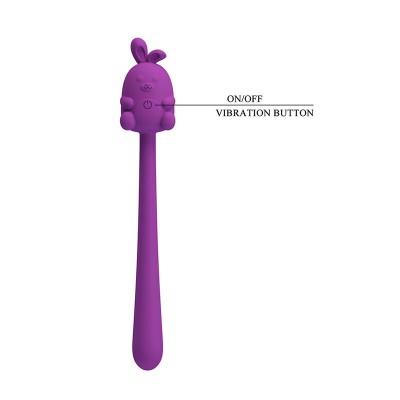 PRETTY LOVE VIBRADOR FLEXIBLE CUTE BUNNY FLIRTING STICK RECARGABLE USB MORADO