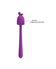 PRETTY LOVE VIBRADOR FLEXIBLE CUTE BUNNY FLIRTING STICK RECARGABLE USB MORADO