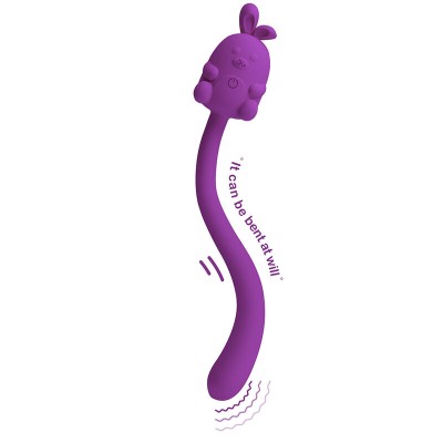PRETTY LOVE VIBRADOR FLEXIBLE CUTE BUNNY FLIRTING STICK RECARGABLE USB MORADO
