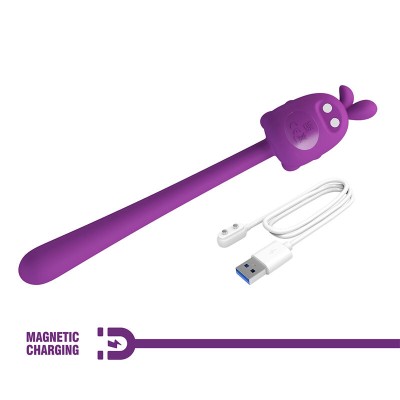 PRETTY LOVE VIBRADOR FLEXIBLE CUTE BUNNY FLIRTING STICK RECARGABLE USB MORADO