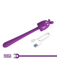 PRETTY LOVE VIBRADOR FLEXIBLE CUTE BUNNY FLIRTING STICK RECARGABLE USB MORADO
