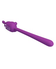 PRETTY LOVE VIBRADOR FLEXIBLE CUTE BUNNY FLIRTING STICK RECARGABLE USB MORADO