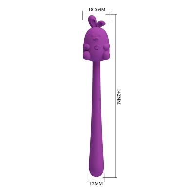 PRETTY LOVE VIBRADOR FLEXIBLE CUTE BUNNY FLIRTING STICK RECARGABLE USB MORADO