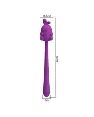 PRETTY LOVE VIBRADOR FLEXIBLE CUTE BUNNY FLIRTING STICK RECARGABLE USB MORADO