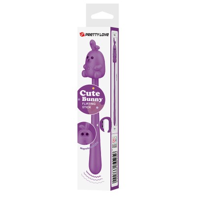 PRETTY LOVE VIBRADOR FLEXIBLE CUTE BUNNY FLIRTING STICK RECARGABLE USB MORADO