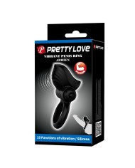PRETTY LOVE ANILLO VIBRADOR PARA PENE ADRIEN 10 FUNCIONES NEGRO