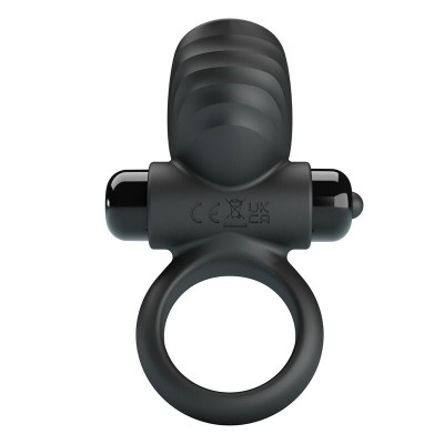 PRETTY LOVE ANILLO VIBRADOR PARA PENE ADRIEN 10 FUNCIONES NEGRO