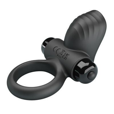 PRETTY LOVE ANILLO VIBRADOR PARA PENE ADRIEN 10 FUNCIONES NEGRO