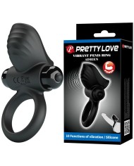 PRETTY LOVE ANILLO VIBRADOR PARA PENE ADRIEN 10 FUNCIONES NEGRO