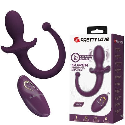 PRETTY LOVE LIOEA PLUG ANAL CON COLA VIBRADOR 12 FUNCIONES COLOR MORADO CONTROL REMOTO