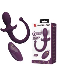 PRETTY LOVE LIOEA PLUG ANAL CON COLA VIBRADOR 12 FUNCIONES COLOR MORADO CONTROL REMOTO
