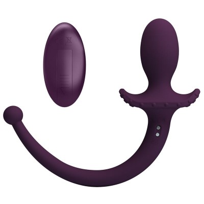 PRETTY LOVE LIOEA PLUG ANAL CON COLA VIBRADOR 12 FUNCIONES COLOR MORADO CONTROL REMOTO