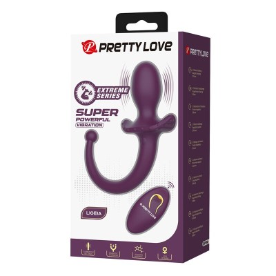 PRETTY LOVE LIOEA PLUG ANAL CON COLA VIBRADOR 12 FUNCIONES COLOR MORADO CONTROL REMOTO