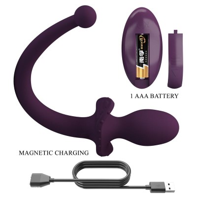 PRETTY LOVE LIOEA PLUG ANAL CON COLA VIBRADOR 12 FUNCIONES COLOR MORADO CONTROL REMOTO