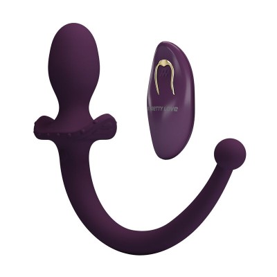 PRETTY LOVE LIOEA PLUG ANAL CON COLA VIBRADOR 12 FUNCIONES COLOR MORADO CONTROL REMOTO