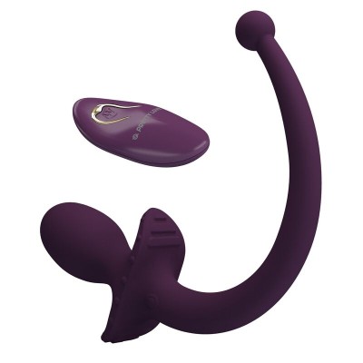 PRETTY LOVE LIOEA PLUG ANAL CON COLA VIBRADOR 12 FUNCIONES COLOR MORADO CONTROL REMOTO