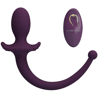 PRETTY LOVE LIOEA PLUG ANAL CON COLA VIBRADOR 12 FUNCIONES COLOR MORADO CONTROL REMOTO