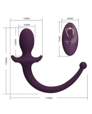 PRETTY LOVE LIOEA PLUG ANAL CON COLA VIBRADOR 12 FUNCIONES COLOR MORADO CONTROL REMOTO
