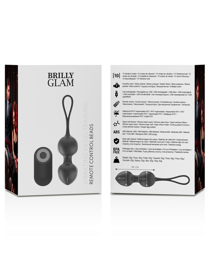 BRILLY GLAM VIBRATING KEGEL BEADS CONTROL REMOTO