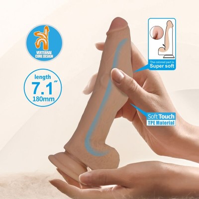 PRETTY LOVE ELLCUMENT DILDO REALISTICO FLEXIBLE 18 CM O 45 CM TPE COLOR NATURAL