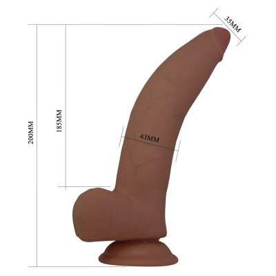 PRETTY LOVE CUTHBERT DILDO REALISTICO FLEXIBLE 20 CM O 5 CM TPE MARRON