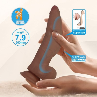 PRETTY LOVE CUTHBERT DILDO REALISTICO FLEXIBLE 20 CM O 5 CM TPE MARRON