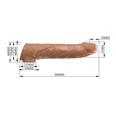 PRETTY LOVE FUNDA EXTENSORA PARA PENE AJUSTABLE 26 CM O 4 CM COLOR NATURAL