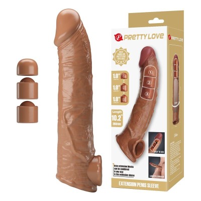 PRETTY LOVE FUNDA EXTENSORA PARA PENE AJUSTABLE 26 CM O 4 CM COLOR MARRON