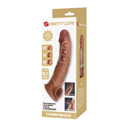 PRETTY LOVE FUNDA EXTENSORA PARA PENE AJUSTABLE 26 CM O 4 CM COLOR MARRON