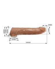 PRETTY LOVE FUNDA EXTENSORA PARA PENE AJUSTABLE 26 CM O 4 CM COLOR MARRON