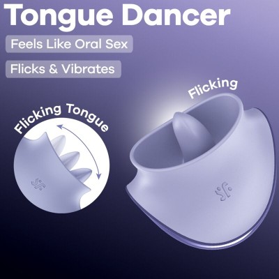 SATISFYER TONGUE DANCER ESTIMULADOR CLITORIANO CON VIBRACION Y PULSACIONES LILA
