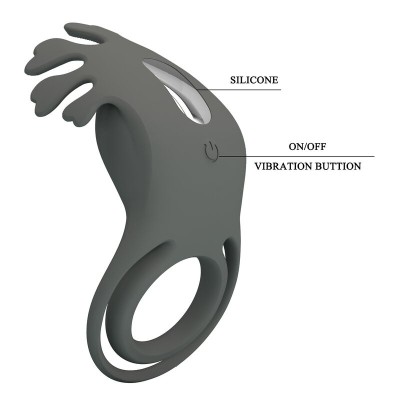 PRETTY LOVE ANILLO VIBRADOR RECARGABLE CON ESTIMULADOR