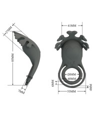 PRETTY LOVE ANILLO VIBRADOR RECARGABLE CON ESTIMULADOR