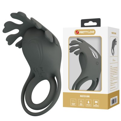 PRETTY LOVE ANILLO VIBRADOR RECARGABLE CON ESTIMULADOR
