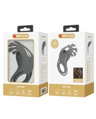 PRETTY LOVE ANILLO VIBRADOR RECARGABLE CON ESTIMULADOR