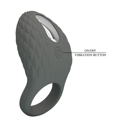 PRETTY LOVE ANILLO VIBRADOR RECARGABLE CON ESTIMULADOR TEXTURIZADO