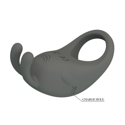 PRETTY LOVE ANILLO VIBRADOR RECARGABLE CON ESTIMULADOR DE CONEJO